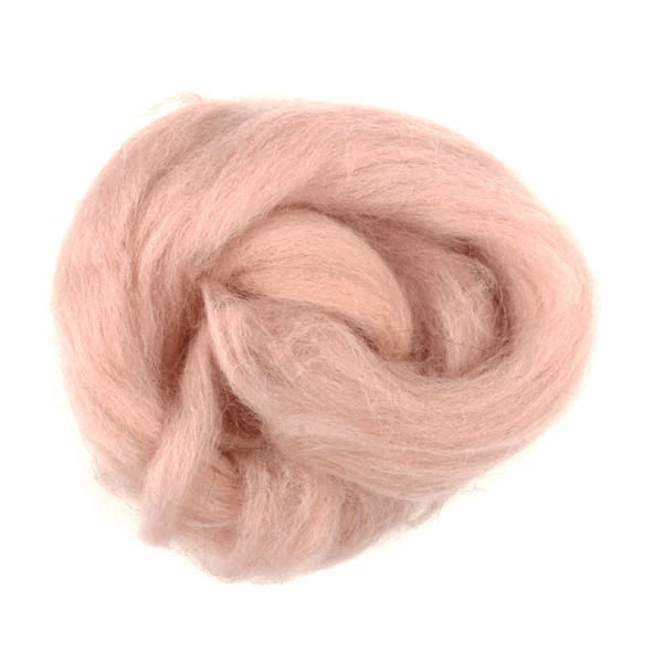 Trimits Natural Wool Roving 10g Powder Pink