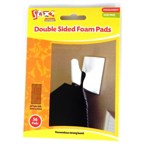Permanent Double Sided Foam Pads Single Pack of 56 Pads 12mm x 24mm