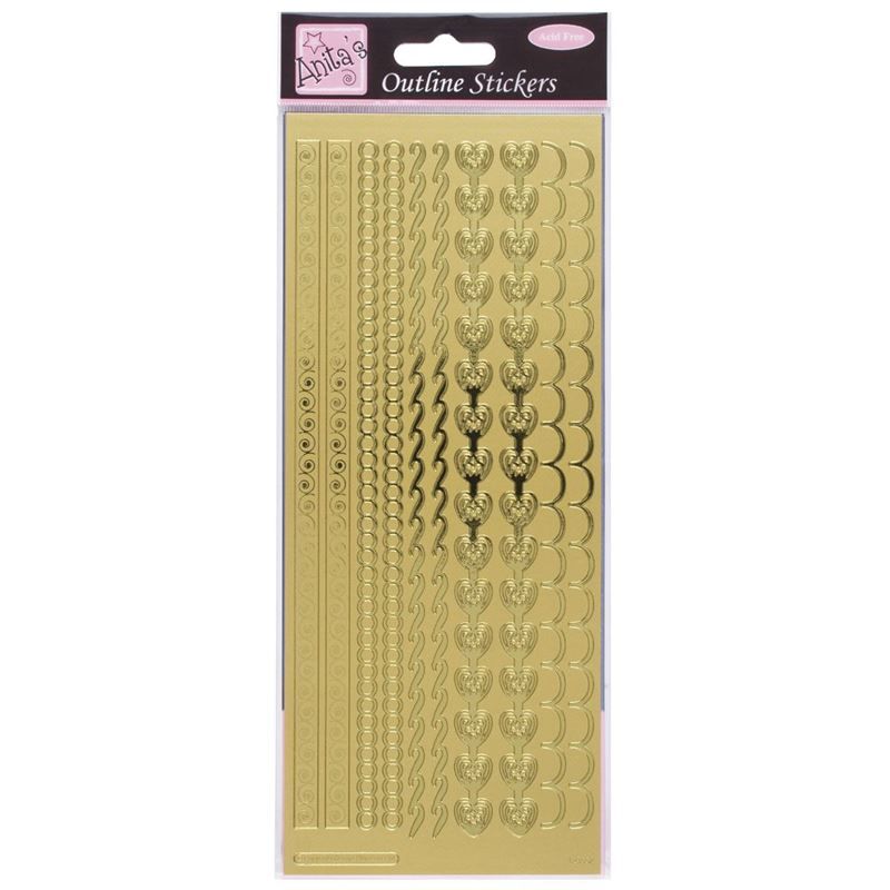 Outline Stickers - Decorative Borders - Gold