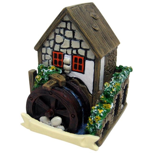 White Fairy House with Water Wheel
