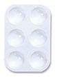 Plastic Rectangular 6 Well Palette Small 13cm x 8.5cm