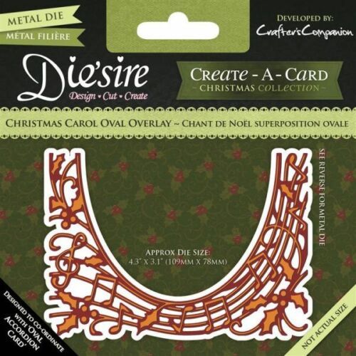 Crafters Companion DIESIRE Create a Card Die CHRISTMAS CAROL OVAL OVERLAY Music