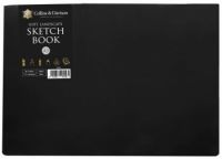 A3 LANDSCAPE SOFT SKETCH BOOK - CREAM PAPER - BLACK COVER - 20 pages
