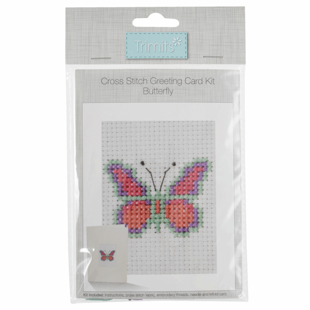 Counted Cross Stitch Kit: Card: Butterfly