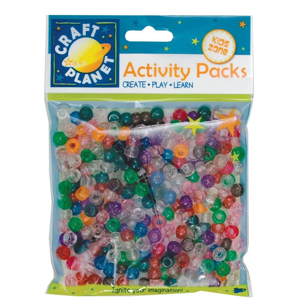 PONY BEADS (APPROX 300PCS 80G) - GLITTER