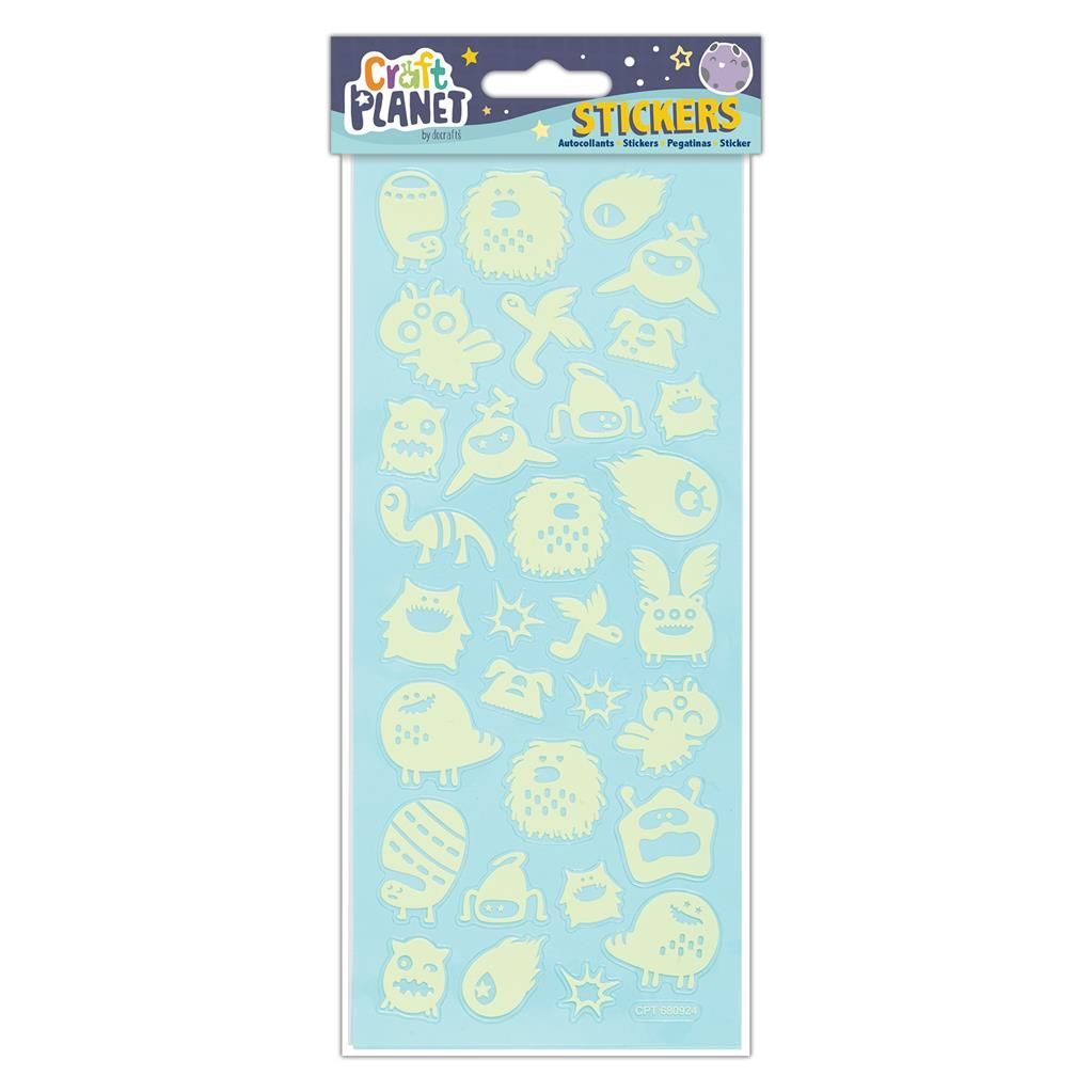 FUN STICKERS - GLOW IN THE DARK - MONSTERS