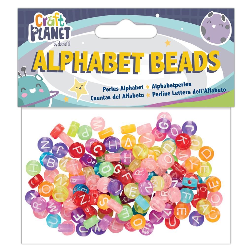 ALPHABET BEADS (160PCS) - COLOURED