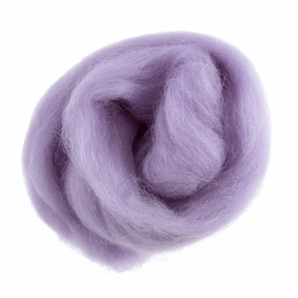 Natural Wool Roving: 10g: Lilac