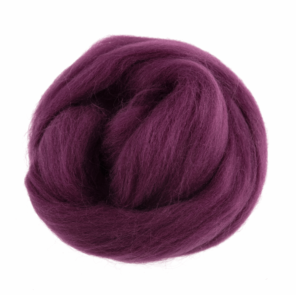 Natural Wool Roving: 10g: Mauve