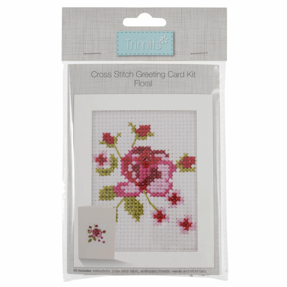 Counted Cross Stitch Kit: Card: Floral