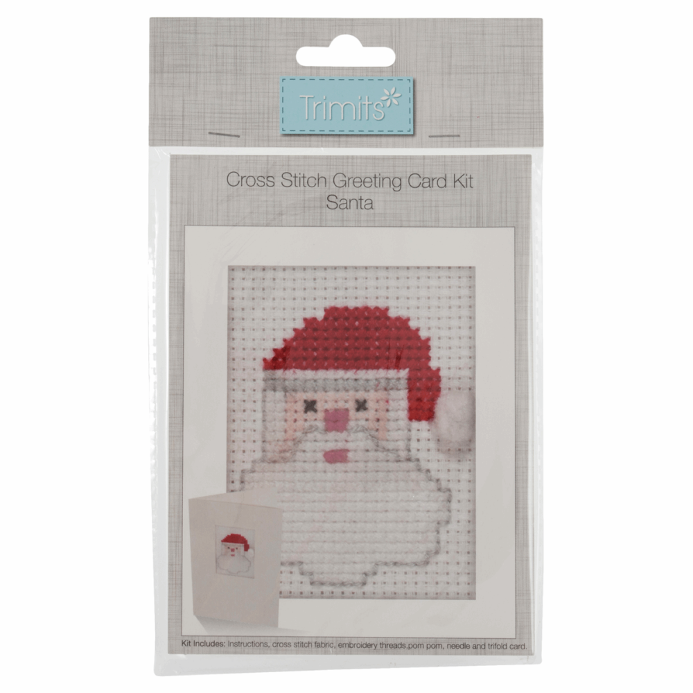 Cross Stitch Kit: Card: Santa
