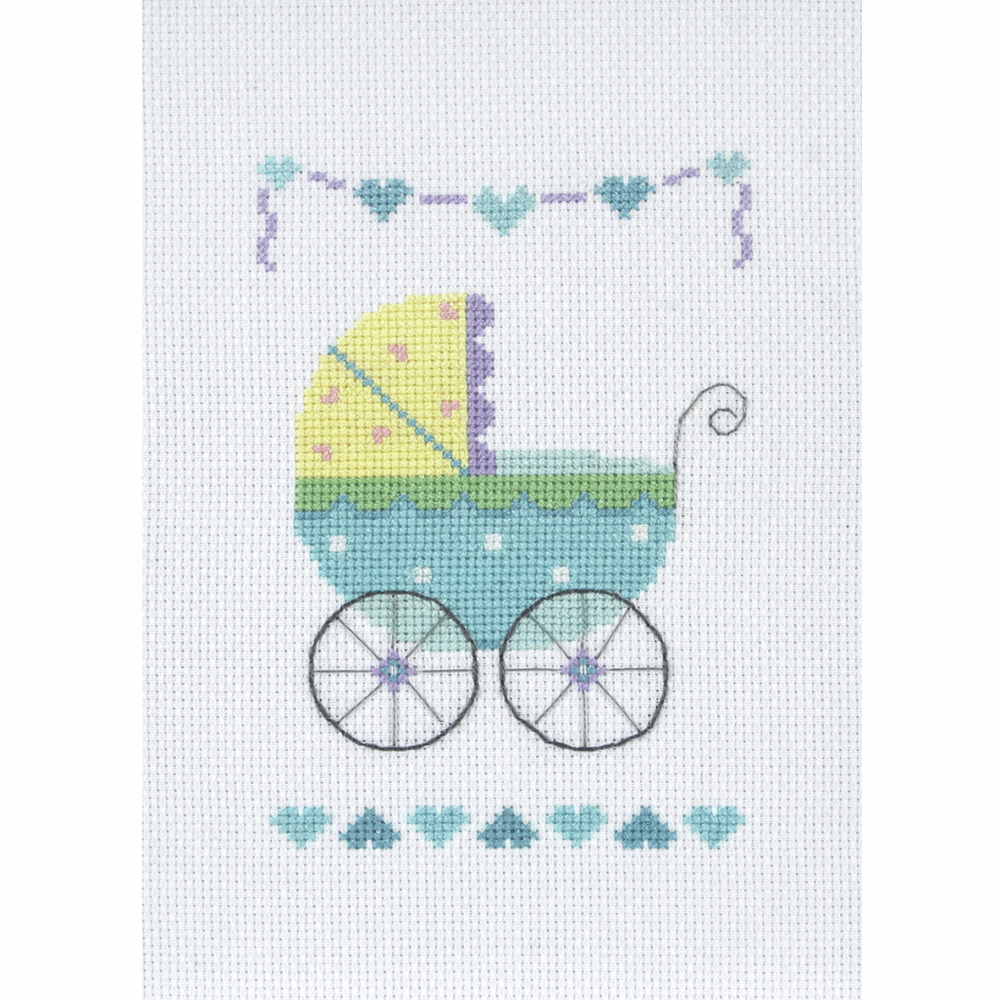 Cross Stitch Kit: Baby Boy Card