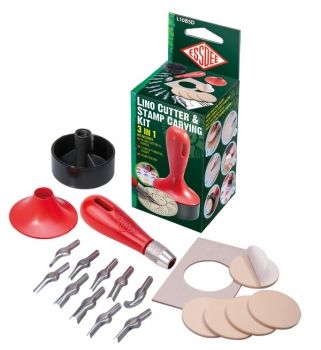 3 IN 1 LINO CUTTER & STAMP CARVING KIT -10 CUTTERS