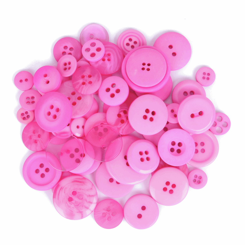 Bag of Craft Buttons: Assorted Light Pink: 50g