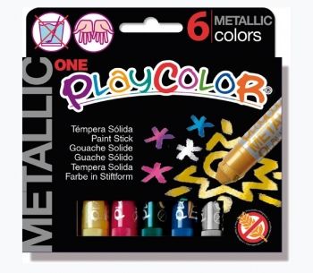 PLAYCOLOR ONE METALLIC SET 6 10gm COLOUR STICKS