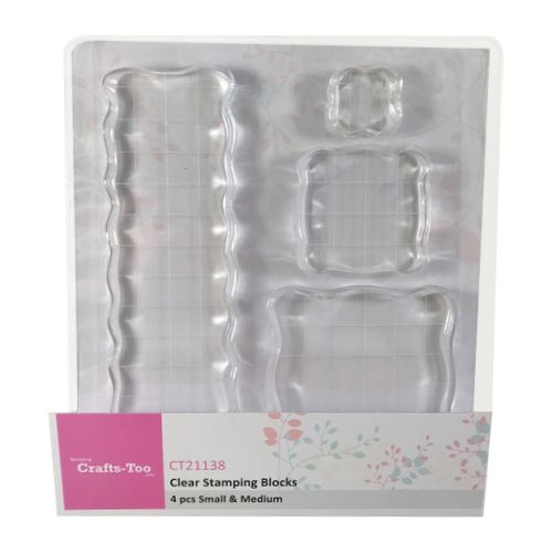 Crafts Too set of 4 Clear stamping blocks - Small / Medium 