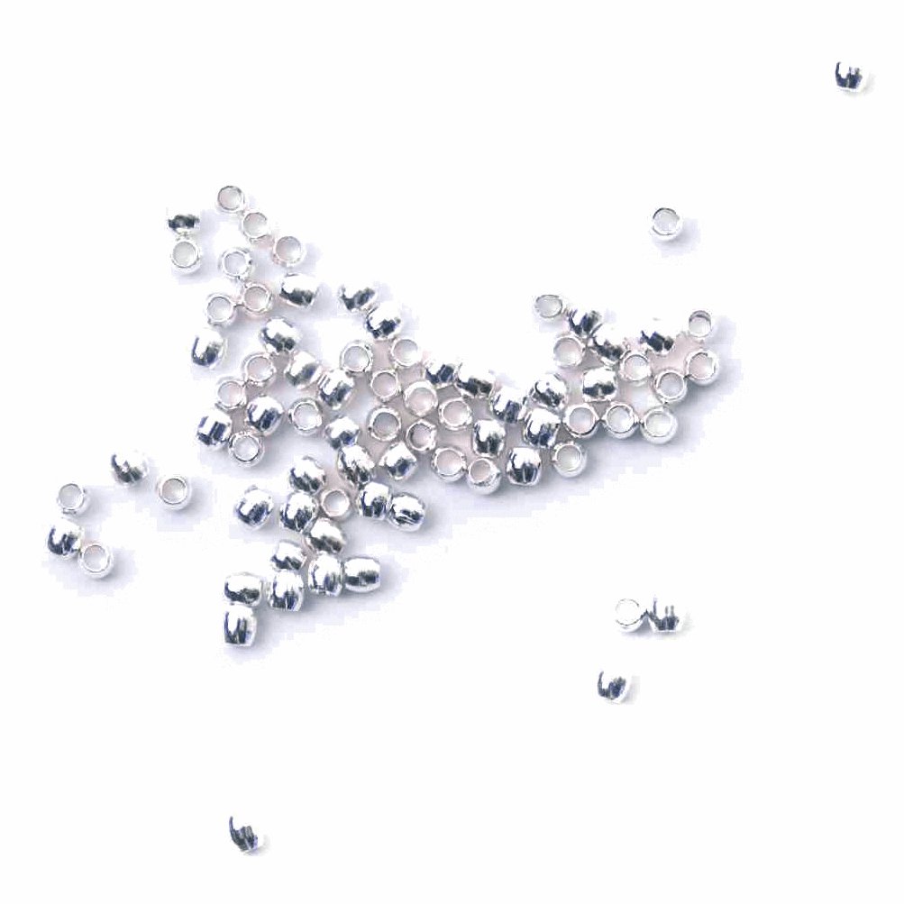 Crimp Beads: Silver: 2mm