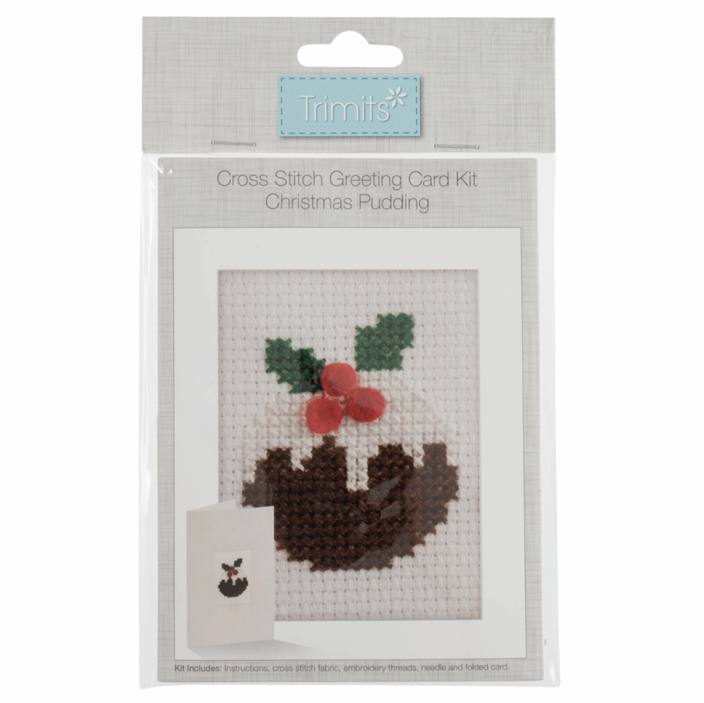 Cross Stitch Kit: Card: Christmas Pudding