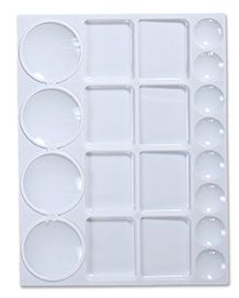 PLASTIC RECTANGULAR 20 WELL PALETTE 33cm x 25cm