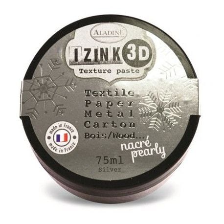 Izink 3D Texture Paste 75ml - Pearly Silver 