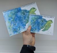 Notebook | Turtle Splash | Wirebound | Lined or blank pages available | Artwork by Kerri-Ann Betty 