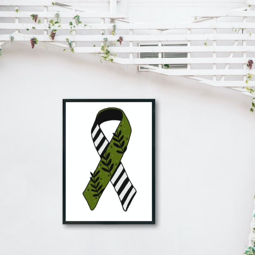 Bipolar Awareness | Mental Health Awareness | Ribbon | A4 Art Print
