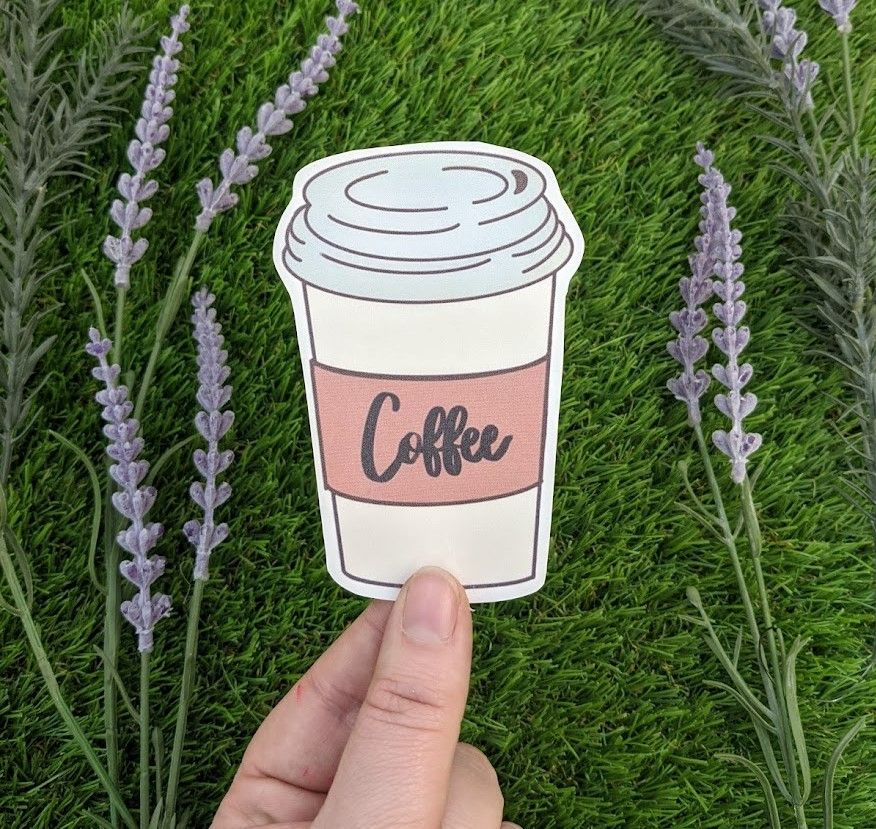 Coffee Cup Sticker | Single Sticker | Available in Matte, Gloss or Holographic 