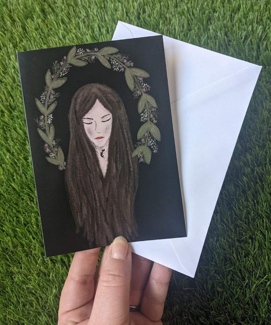 Green Witch #1 | Greetings Card