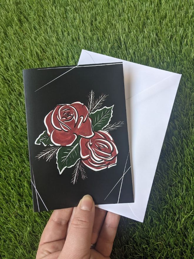 Dark Roses | Greetings Card 