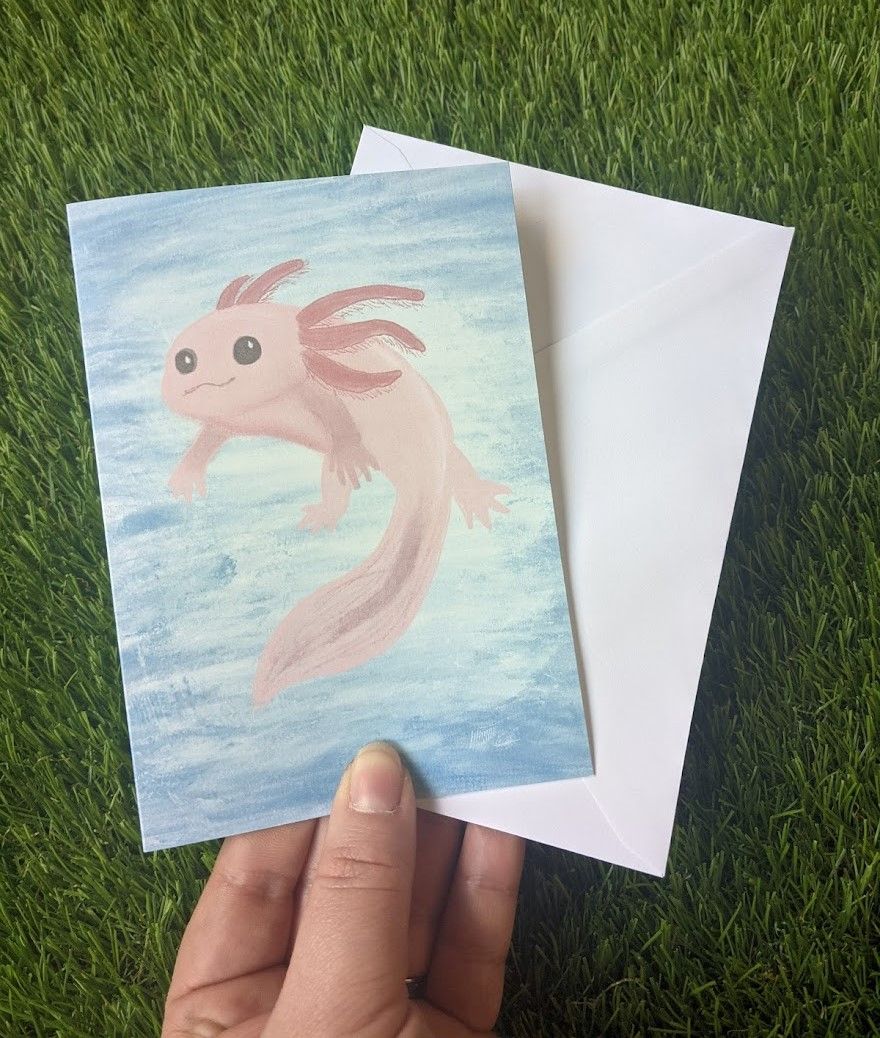 Axolotl | Small Greetings Card 