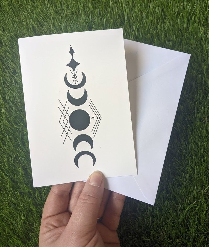 Moon Phases Tattoo | Greetings Card 
