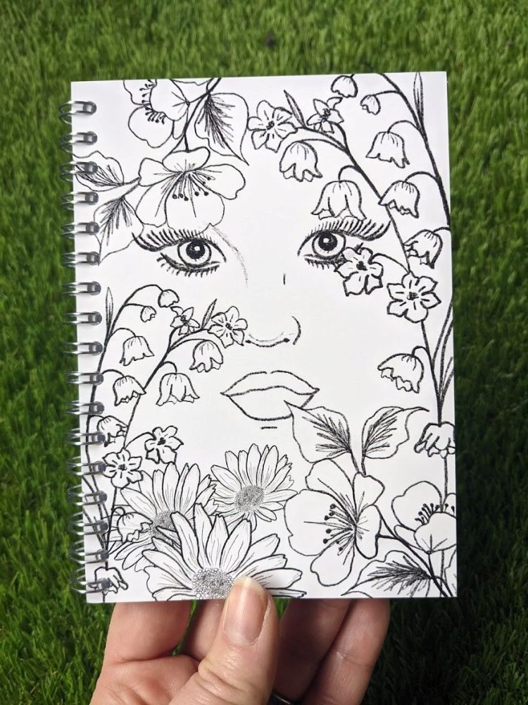 Notebook | Green Lady #3 | Wirebound | Lined or blank pages available | Artwork by Kerri-Ann Betty 
