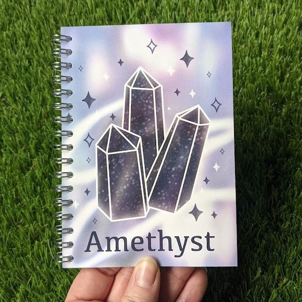 Amethyst Crystal | A6 Spiral Wire Bound Notebook