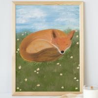 Fox in a meadow Art Print | Choose from a selection of sizes