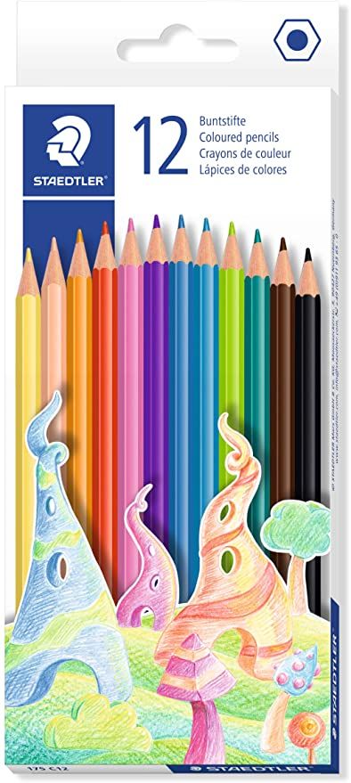 STAEDTLER Wood-Free Coloured Pencils - Box of 12 Assorted Colours