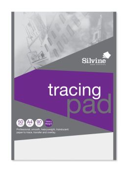 SILVINE A4 TRACING PAD 90gsm A4 50 Sheets