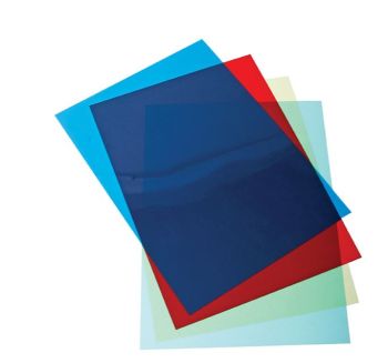 ACETATE A4 10 ASST 2 EA BLUE GREEN, RED, YELLOW & CLEAR