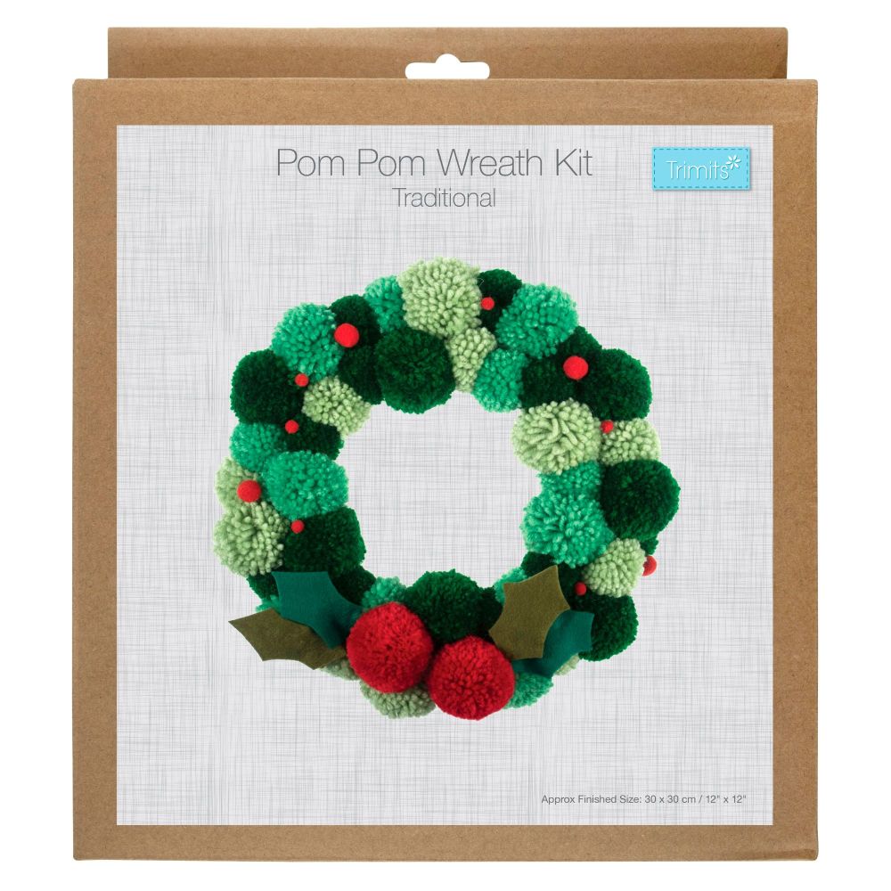 Pom Pom Wreath Kit: Green: Pack of 1