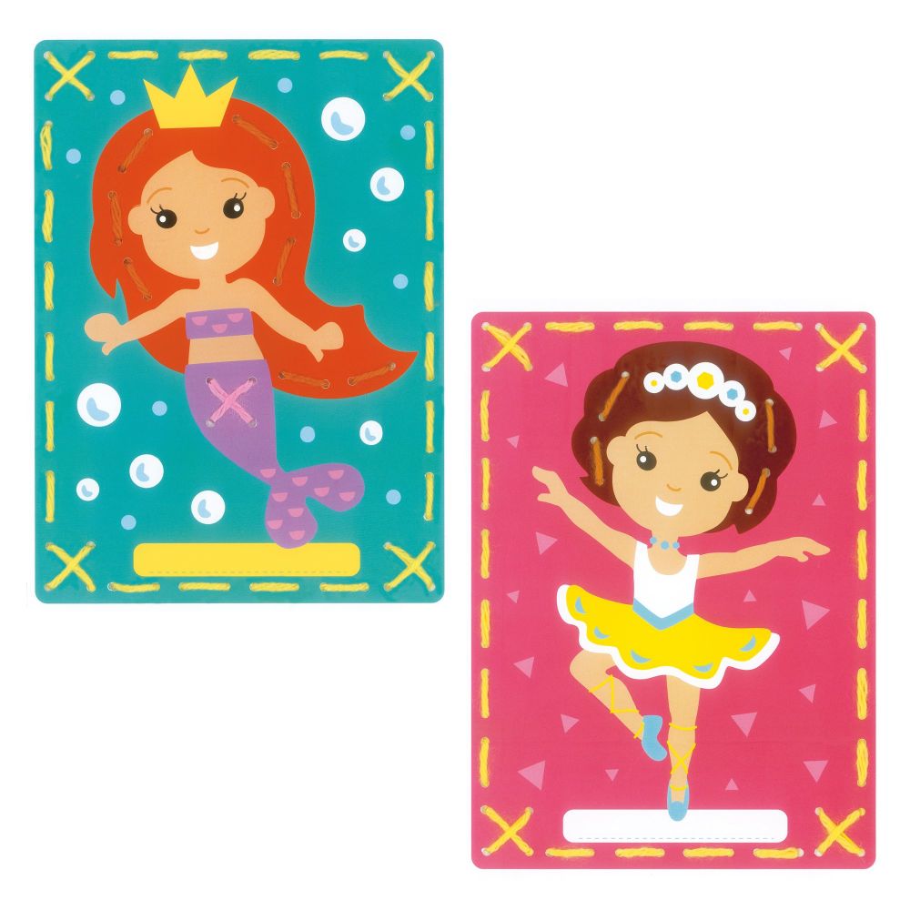 Embroidery Kit: Printed Cards: Mermaid and Ballet: Set of 2