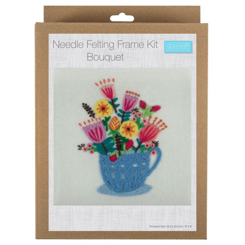 Needle Felting Kit with Frame: Bouquet