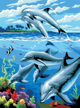 DOLPHINS SMALL JUNIOR PAINT BY NUMBERS by Royal & Langnickle