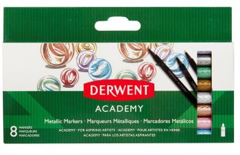 DERWENT ACADEMY METALLIC MARKERS 8 SET