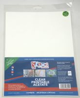 Clear Printable Acetate Sheets (inkjet Printer) - 100 Micron thick - 210mm x 297mm (A4)