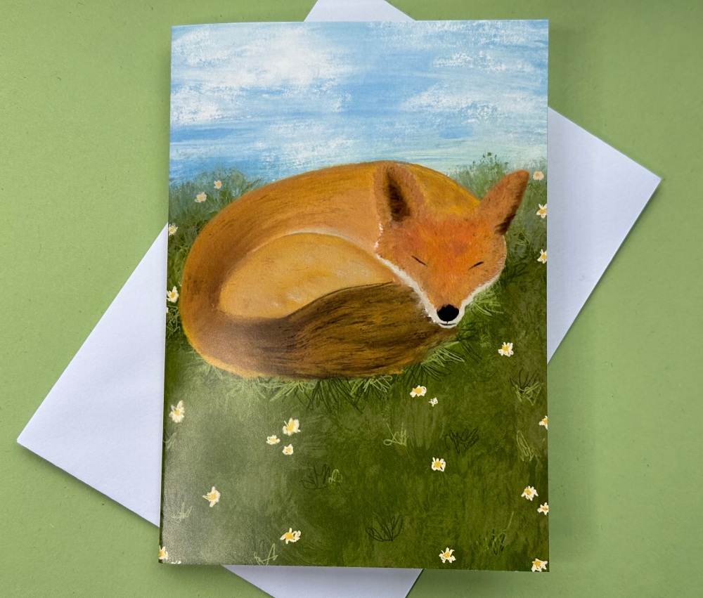 Little fox in a meadow | Greetings Card