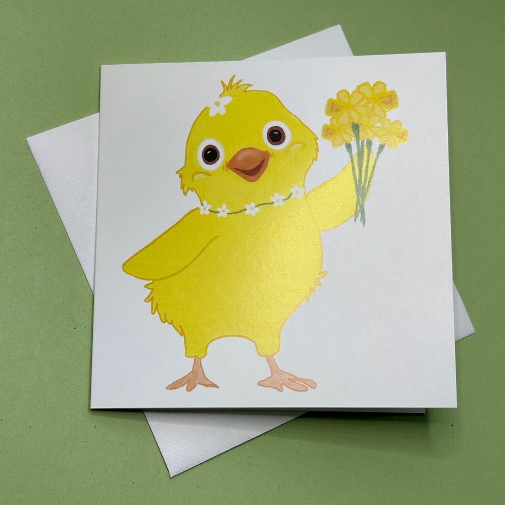 Spring Chick (Square)| Greetings Card