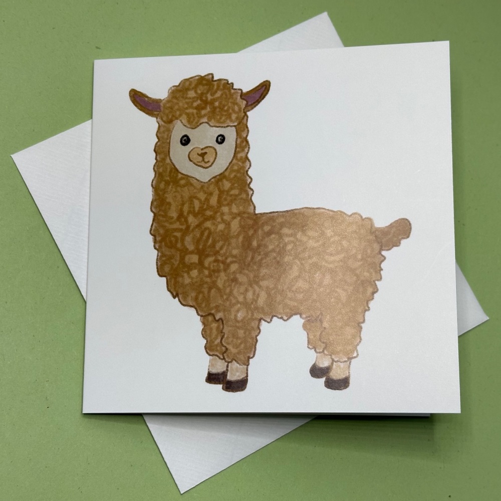 Alpaca | Square Greetings Card