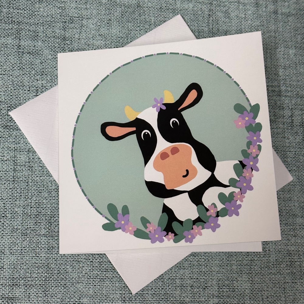 Cow | Square Greetings Card