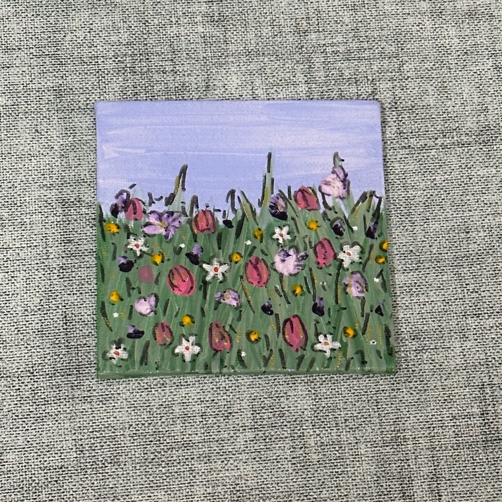 Meadow | Original Mini Canvas Panel |  Acrylic & Ink