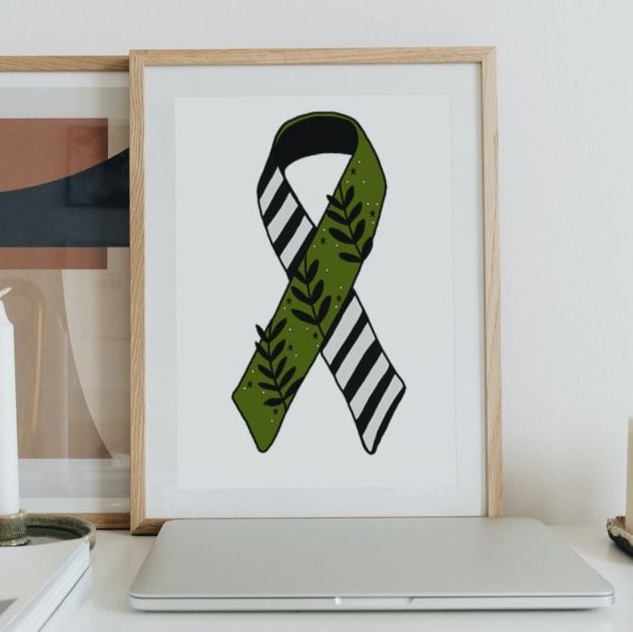 Bipolar Awareness | Mental Health Awareness | Ribbon | A5 Art Print