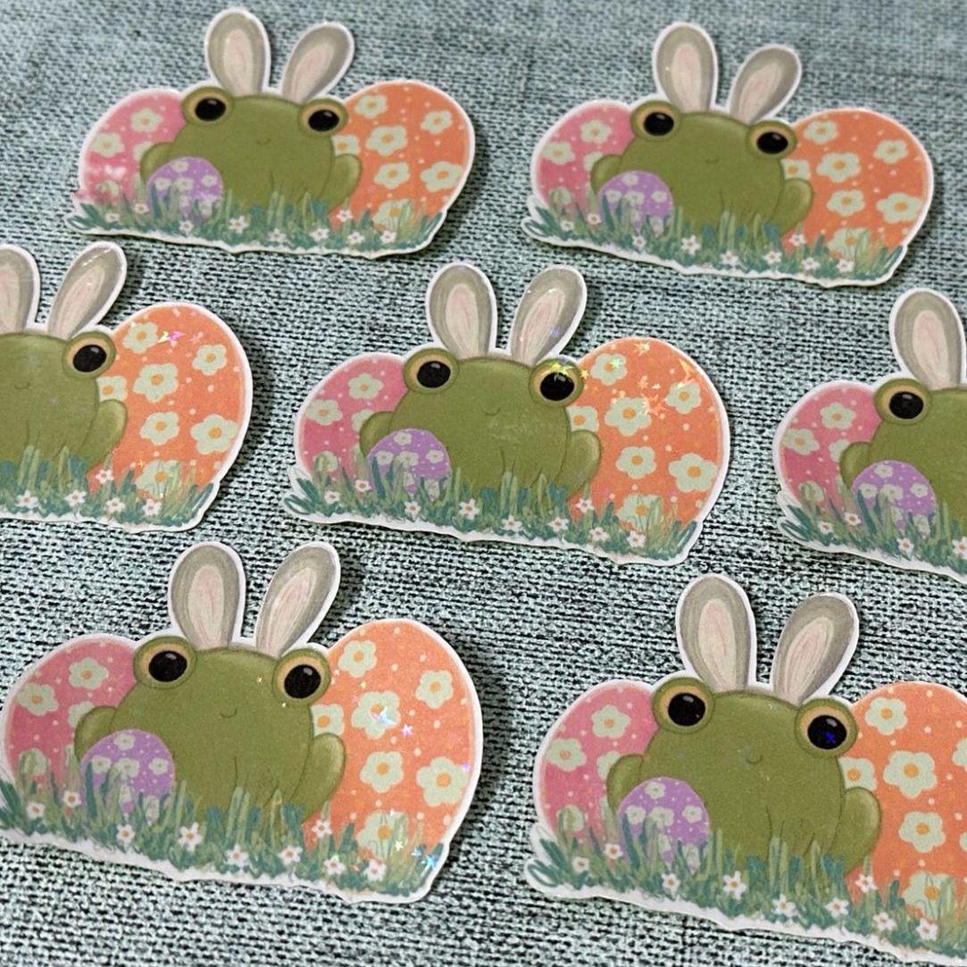 Hoppy the Easter frog Vinyl Sticker | 79V